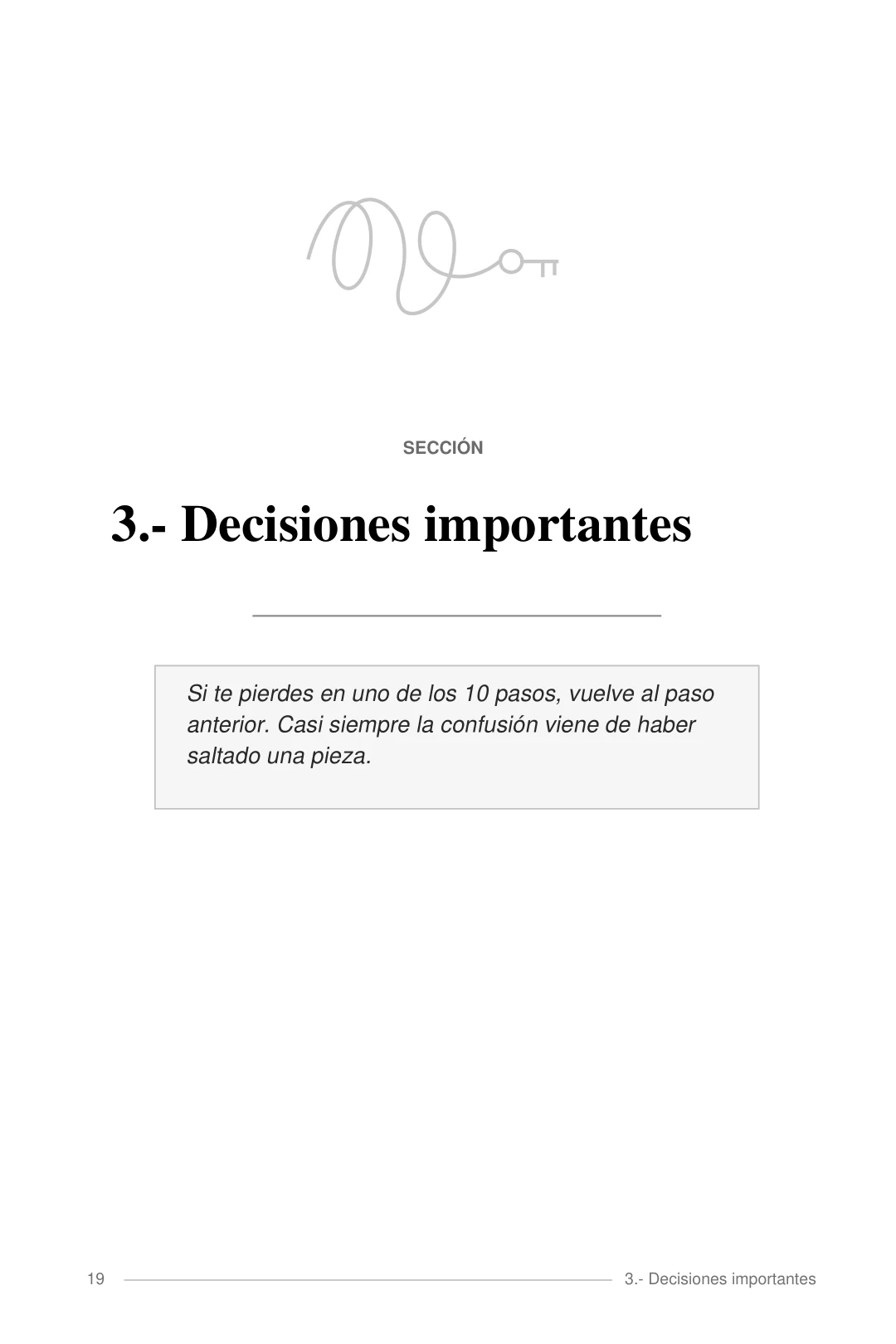 Sección 3: Decisiones importantes