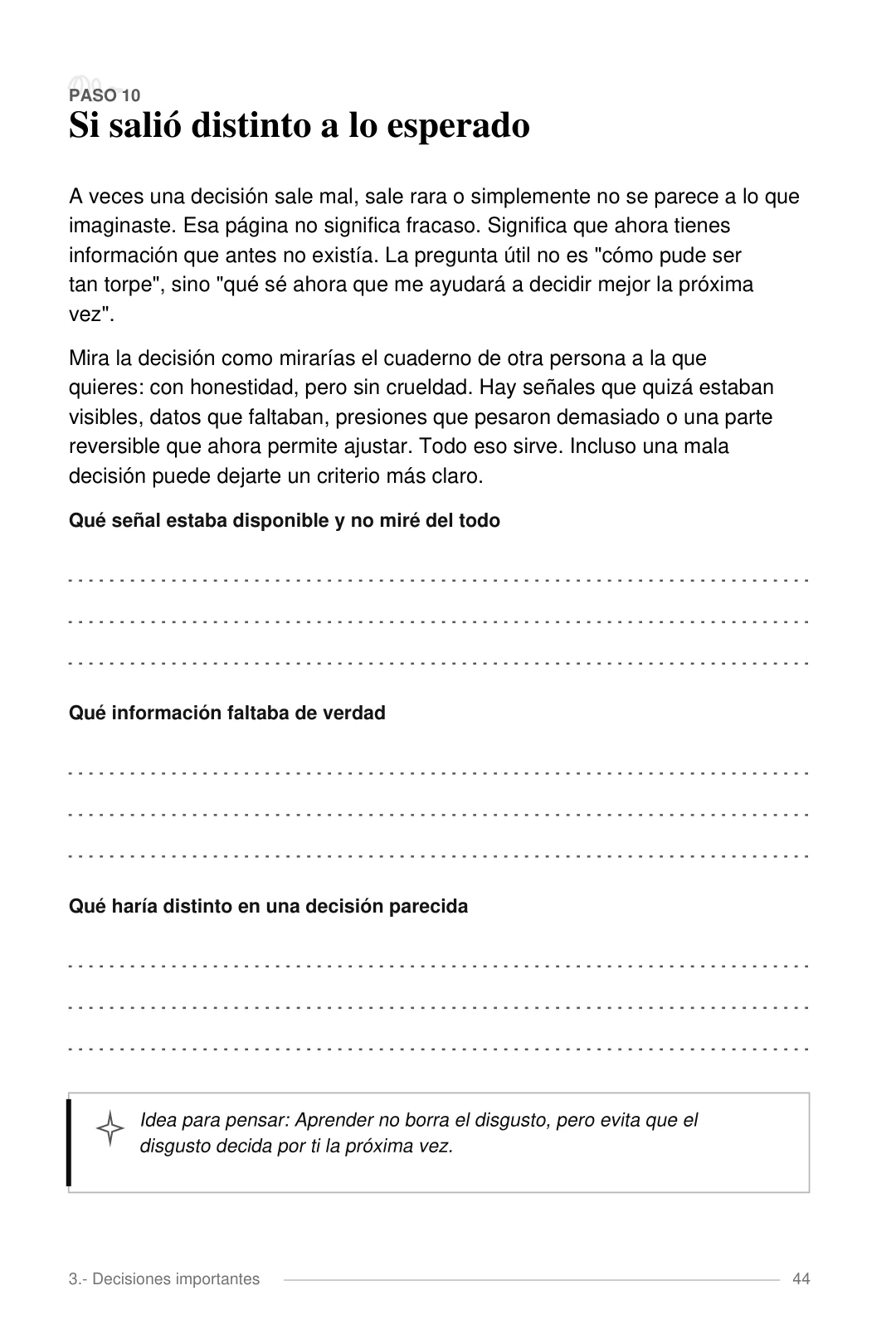 Paso 10: Si salió distinto a lo esperado