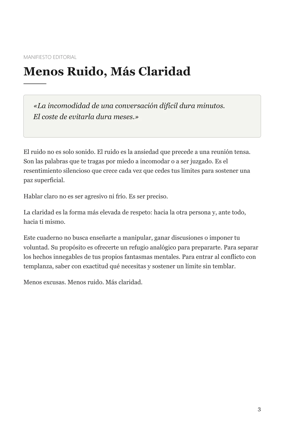 Manifiesto: Menos Ruido, Más Claridad