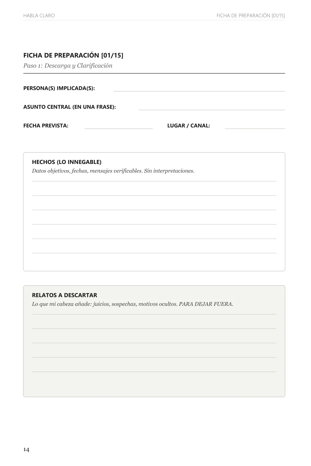 Ficha Paso 1: Descarga y Clarificación