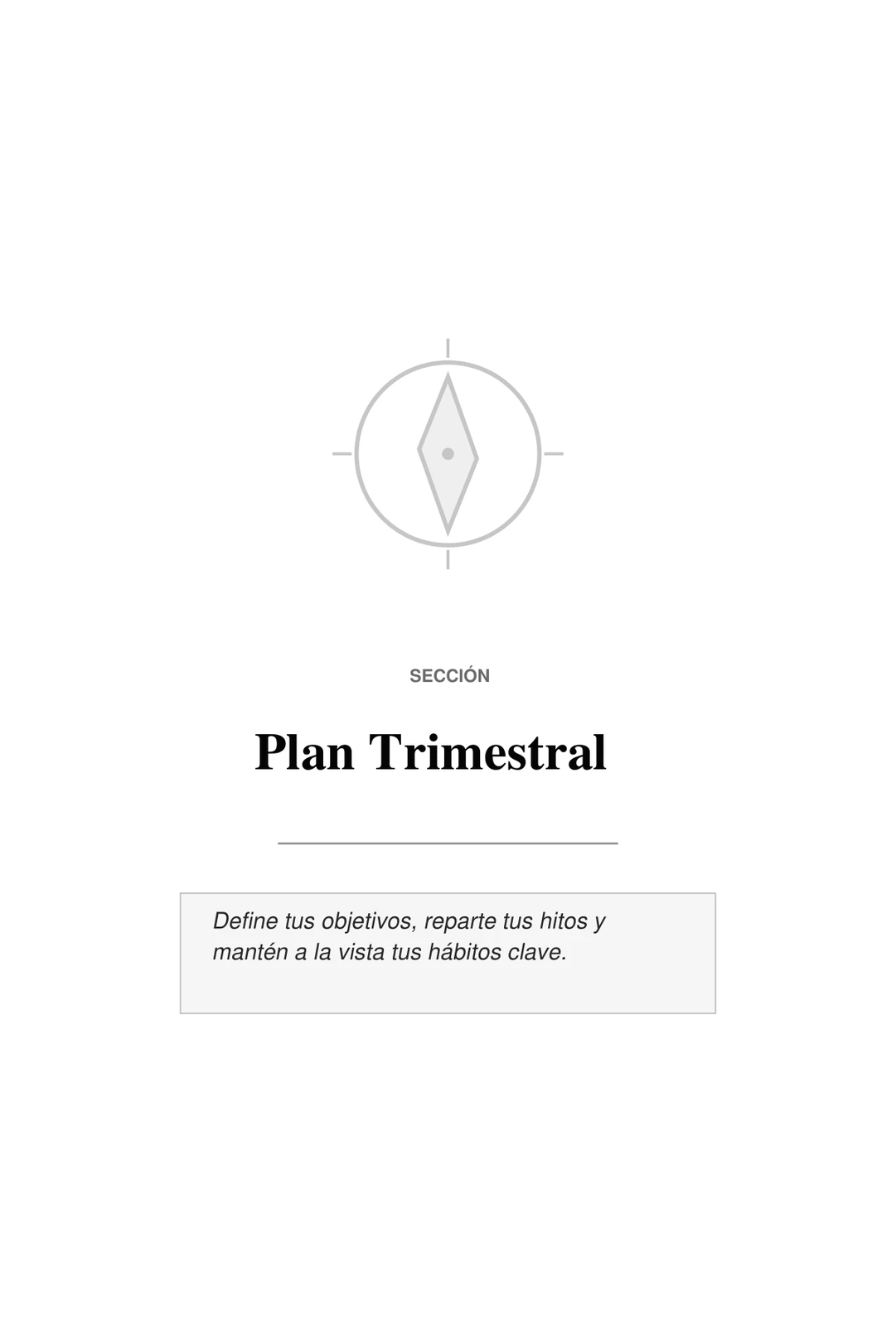 Sección: Plan Trimestral (Metas e hitos)