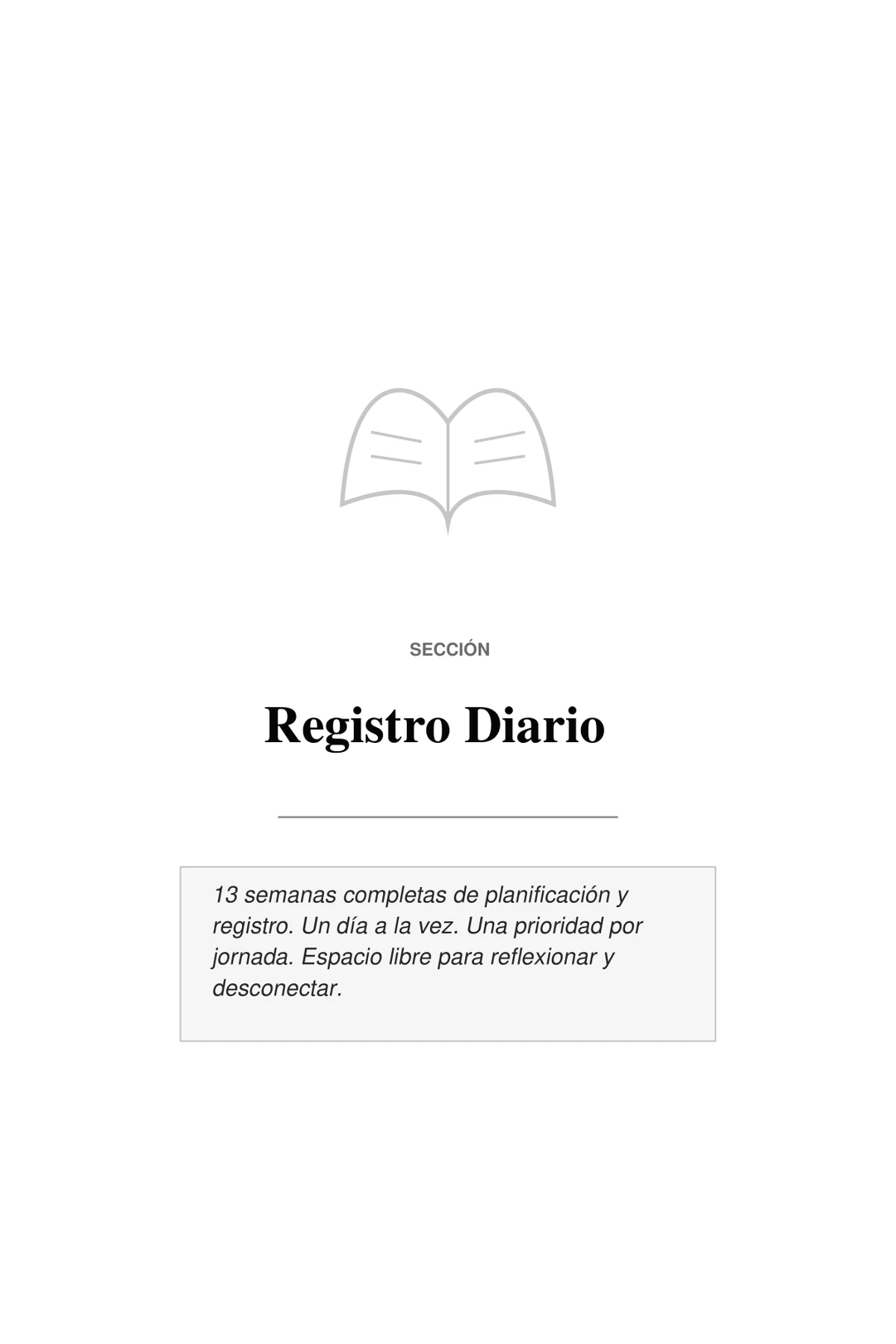 Sección: Registro Diario (13 semanas)