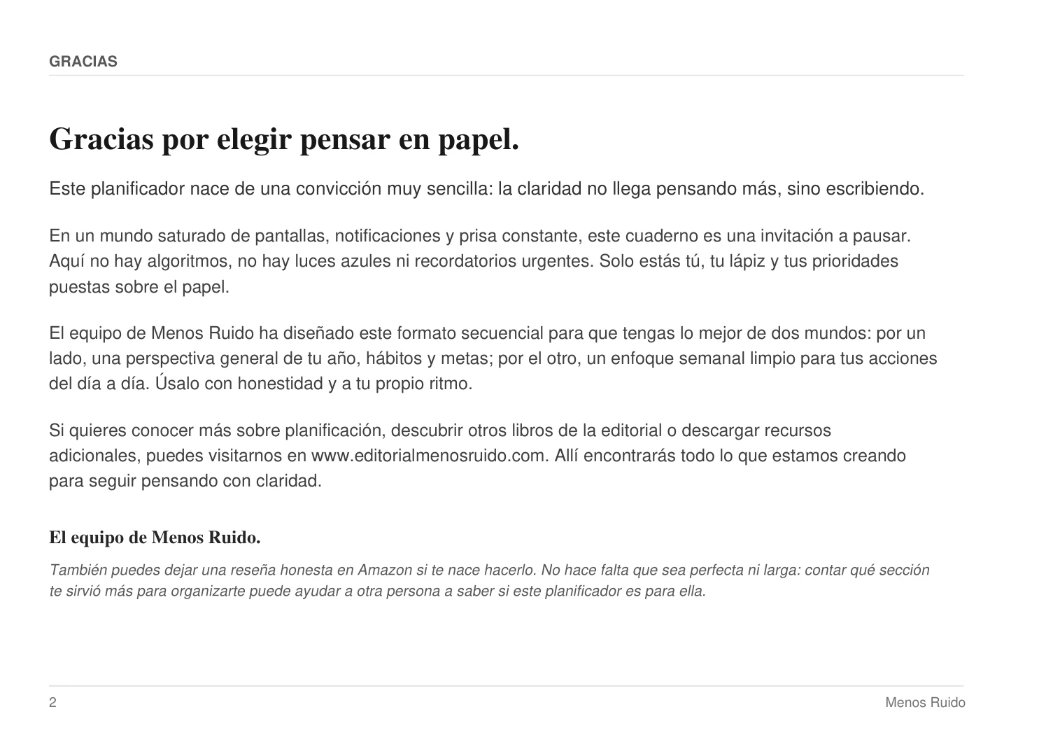 Agradecimientos y Manifiesto