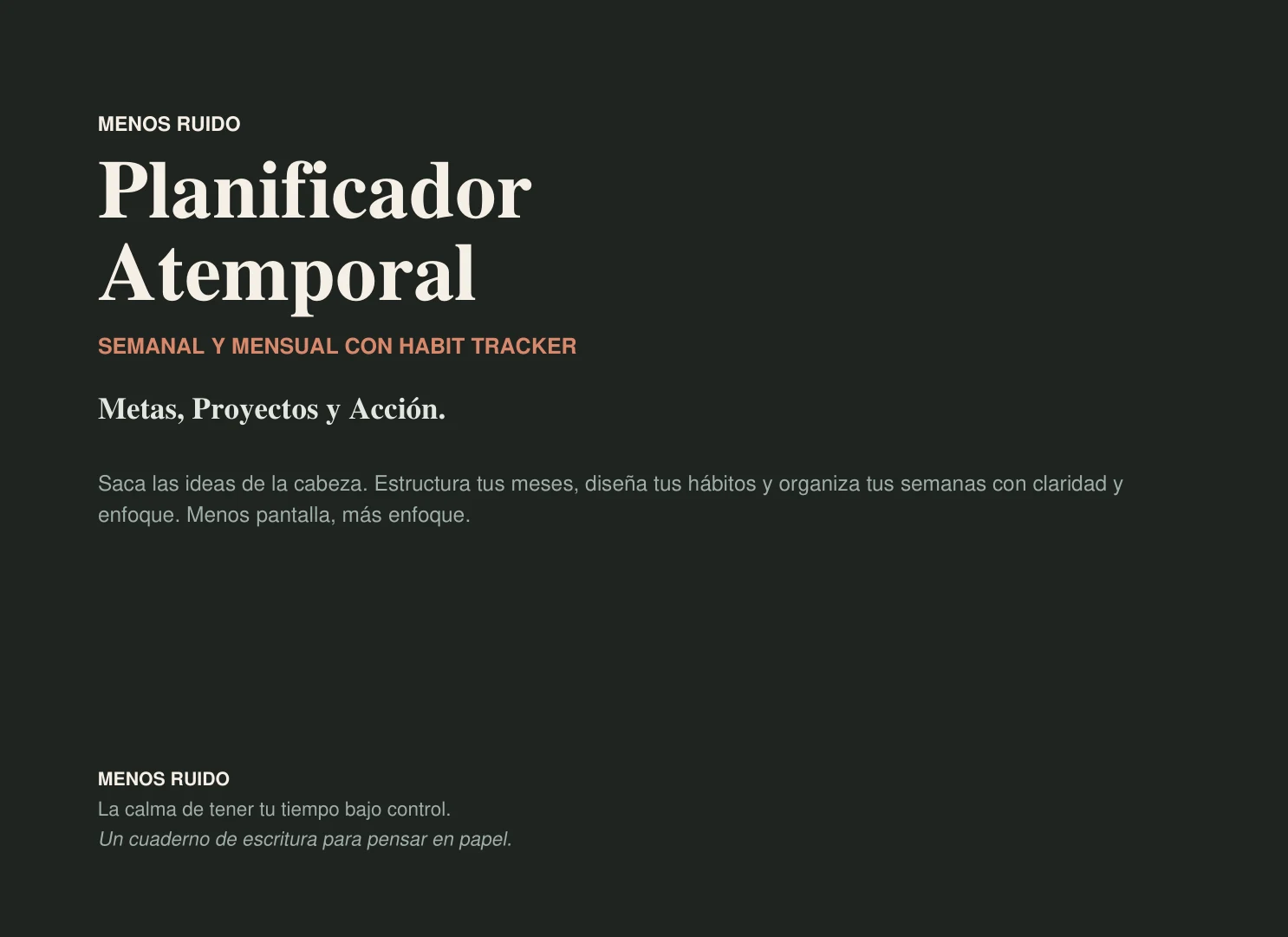 Portada: Planificador Semanal Atemporal