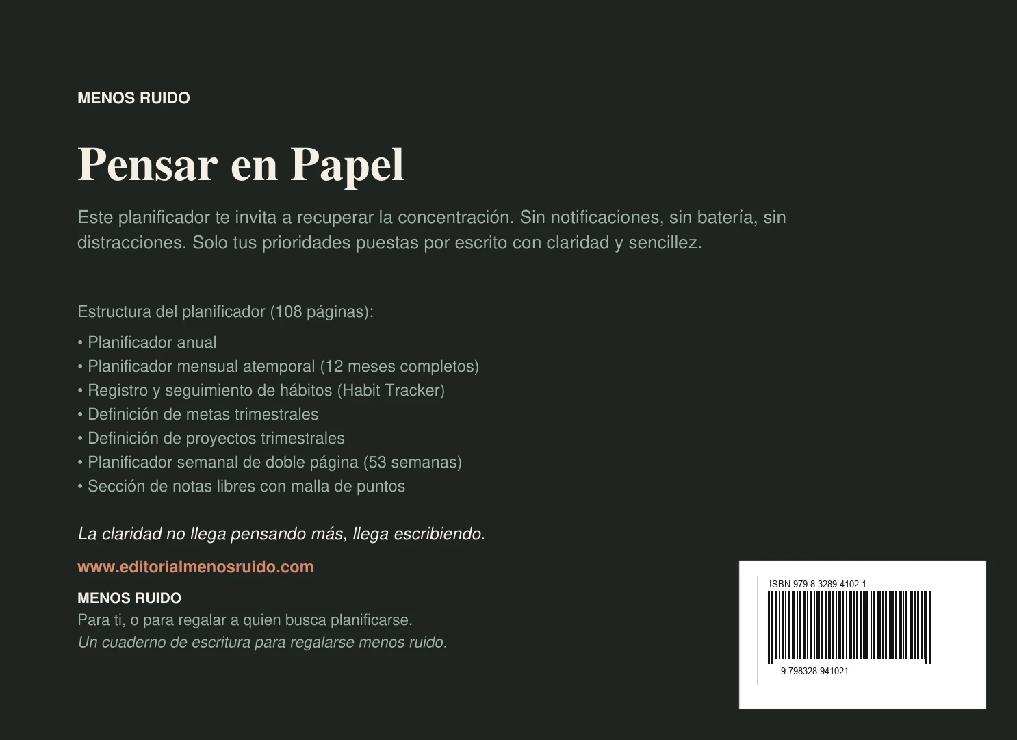Contraportada oficial con código de barras