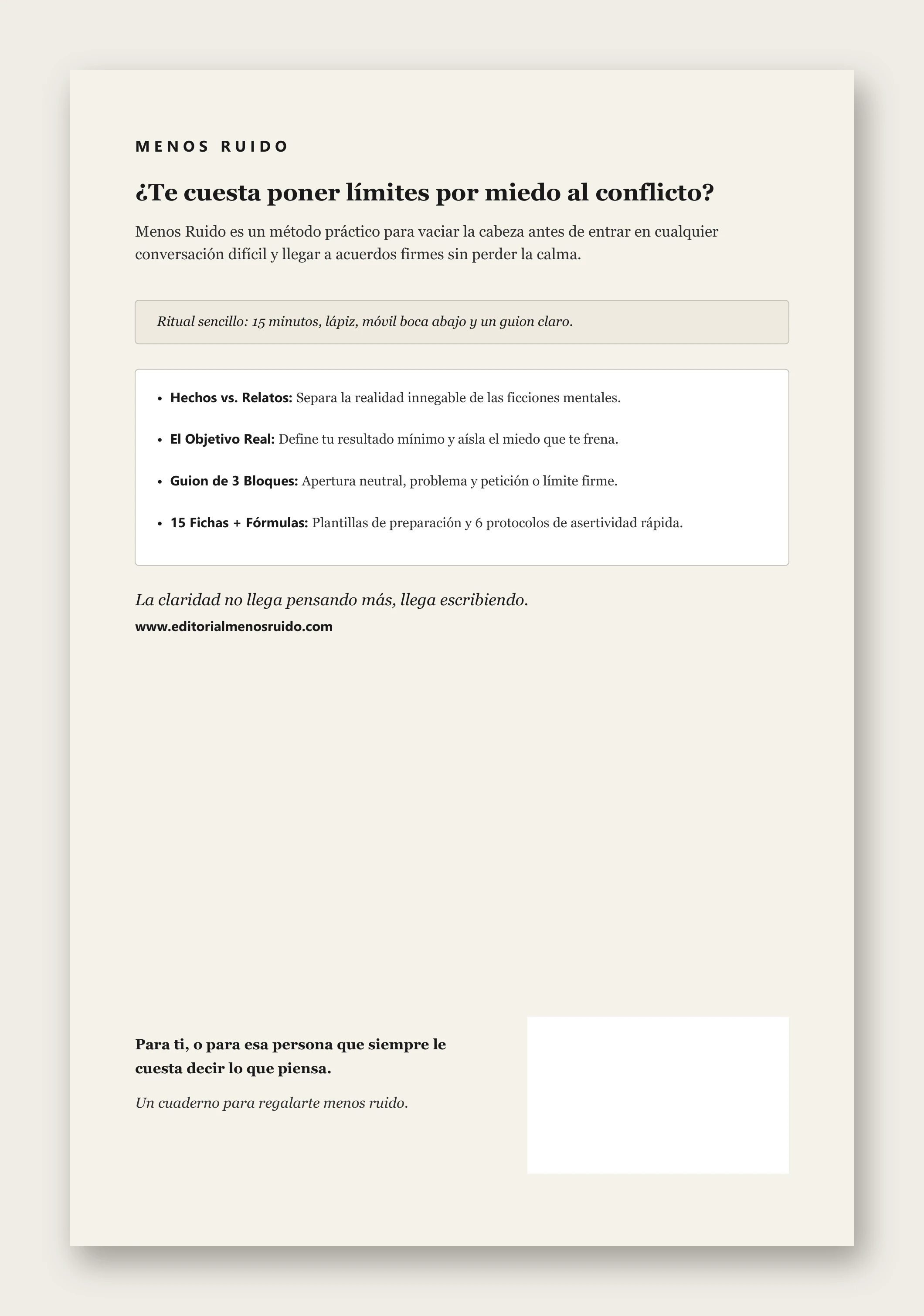 Contraportada del cuaderno Habla Claro