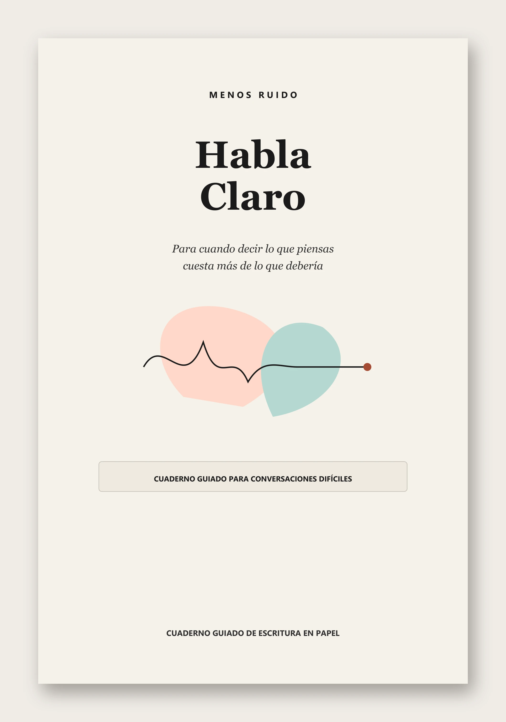 Portada del cuaderno Habla Claro - Editorial Menos Ruido